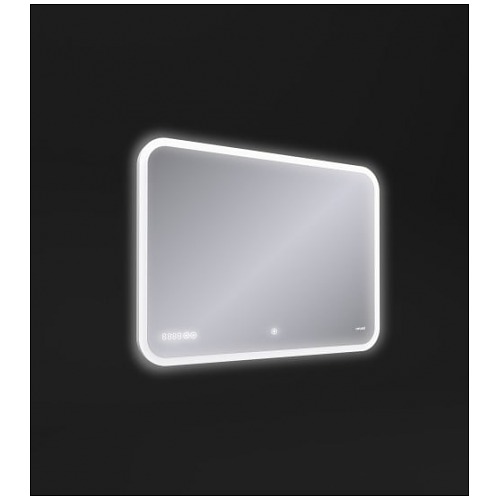 Зеркало LED 070 design pro 80x60 с подсветкой bluetooth часы с антизапотеванием прямоугольное